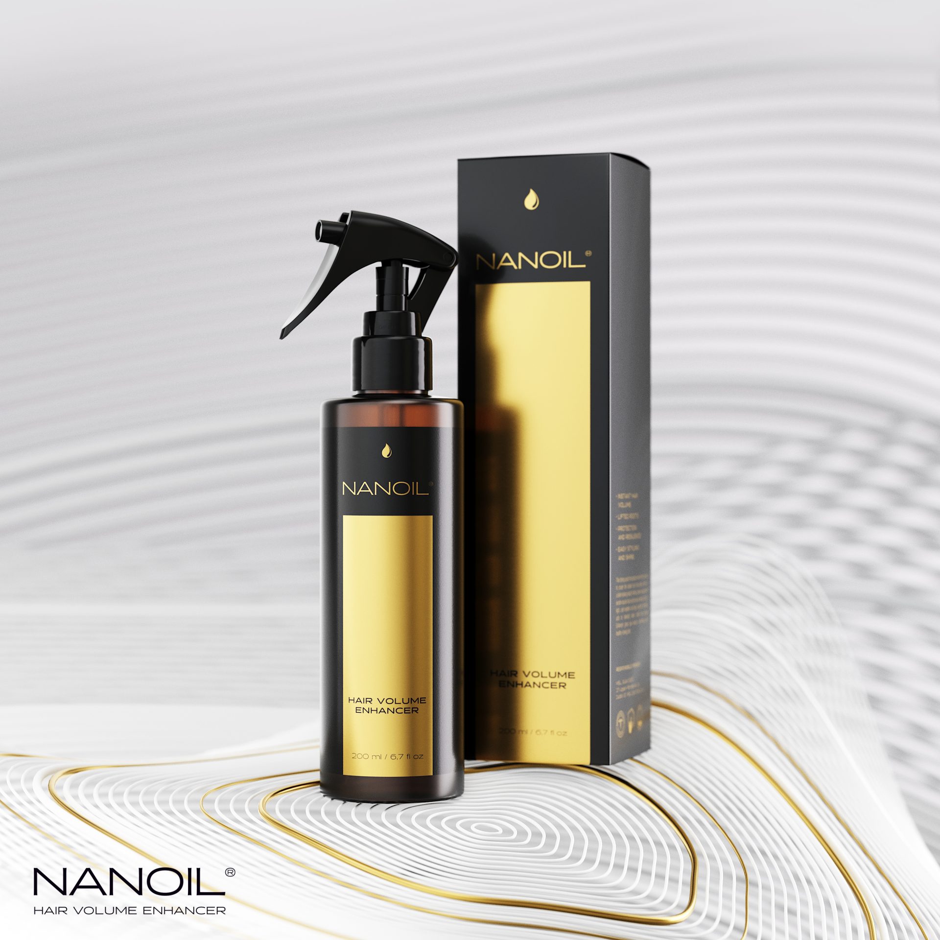 Pakiet korzyści dla objętości włosów w jednym sprayu – Nanoil Hair Volume Enhancer